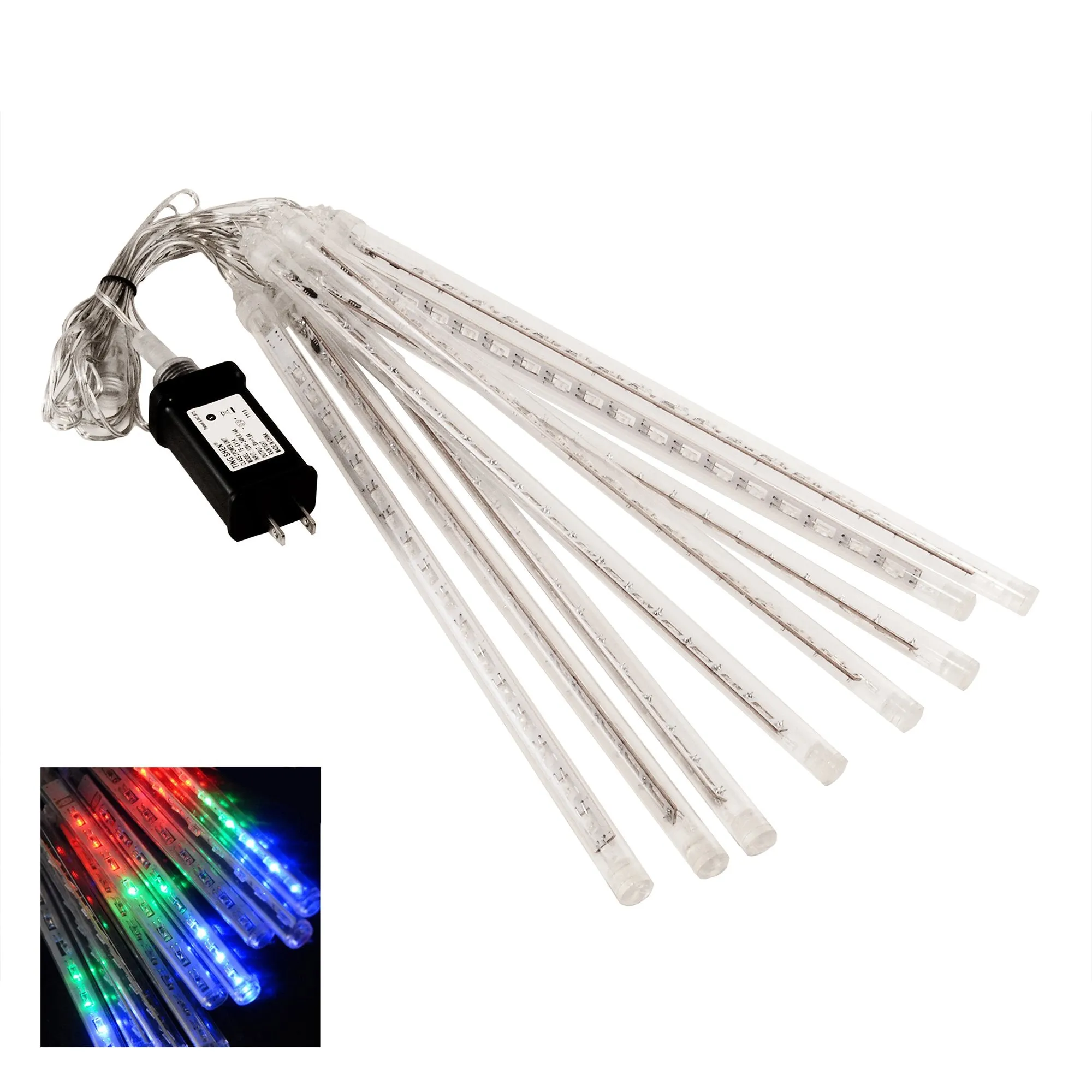 Electric LED Meteor Lights with 8 Cascading Light Tubes