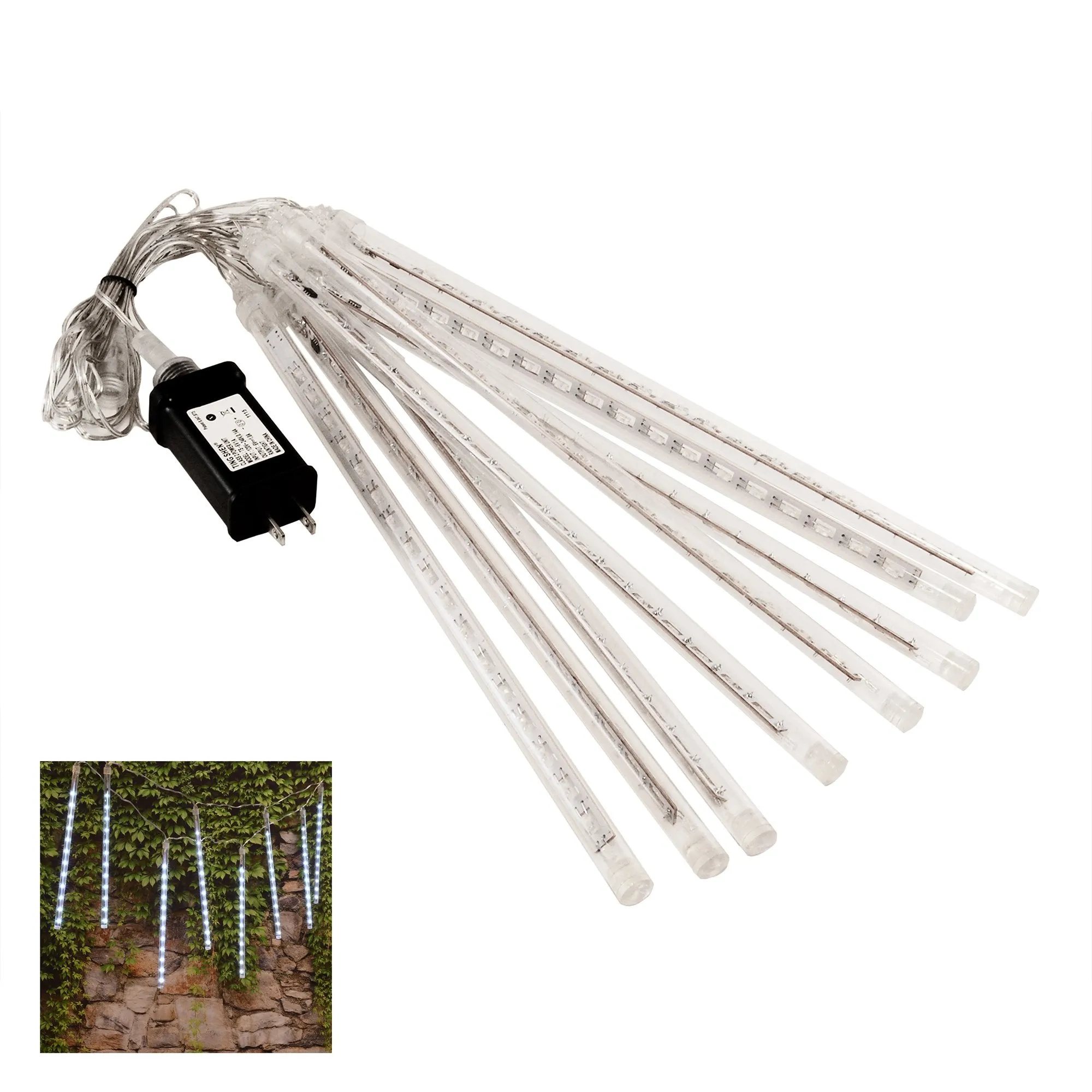 Electric LED Meteor Lights with 8 Cascading Light Tubes