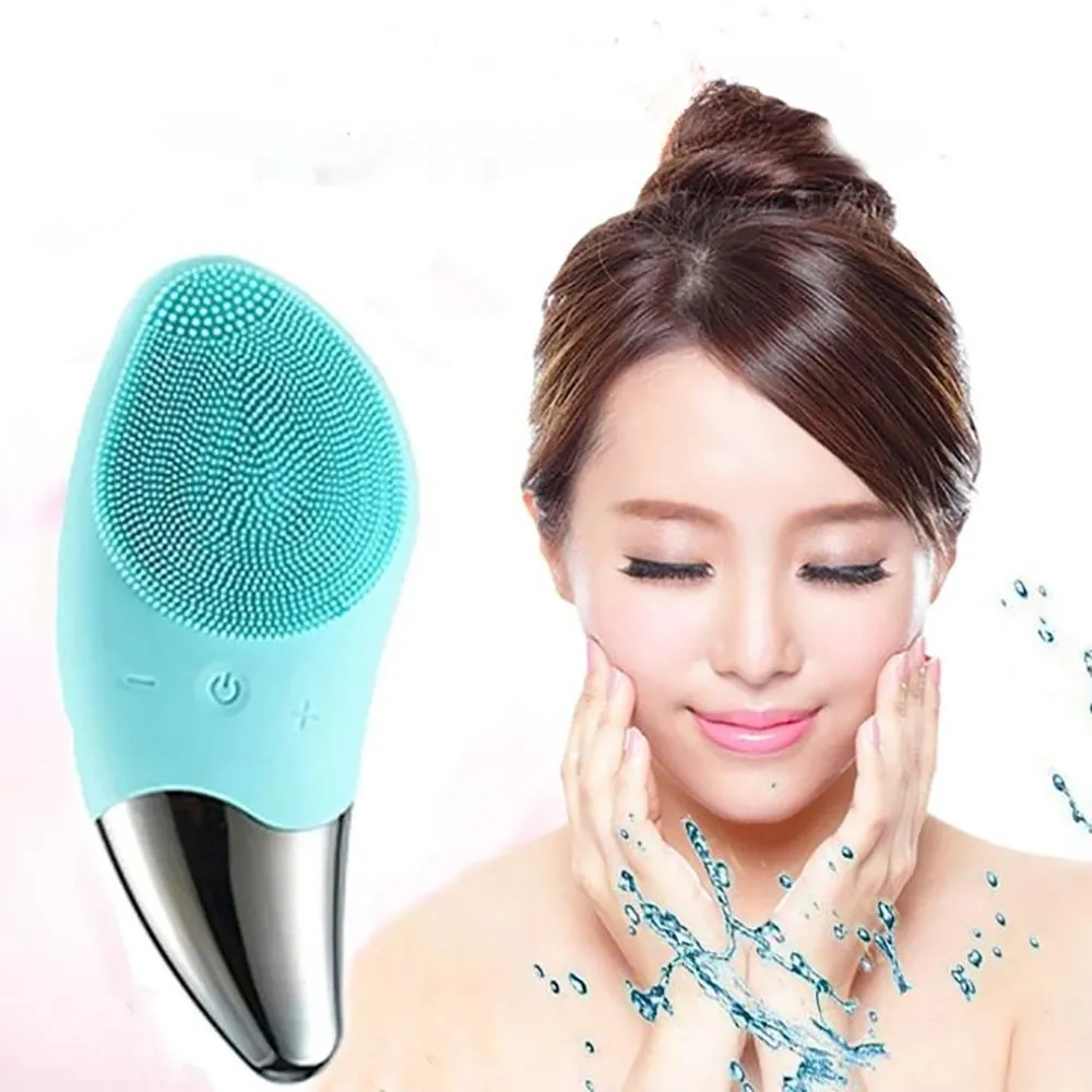 Electric Silicon Waterproof Facial Cleansing Brush and Massager - USB Rechargeable