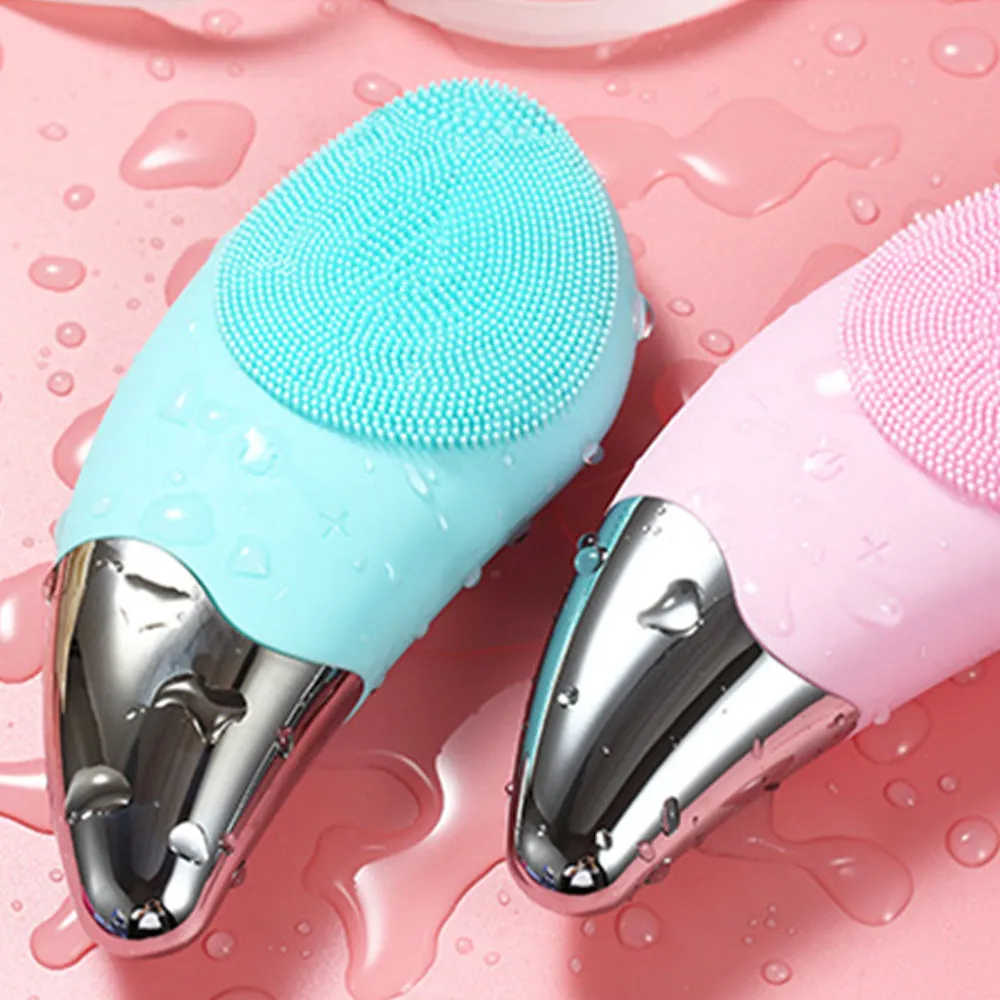 Electric Silicon Waterproof Facial Cleansing Brush and Massager - USB Rechargeable