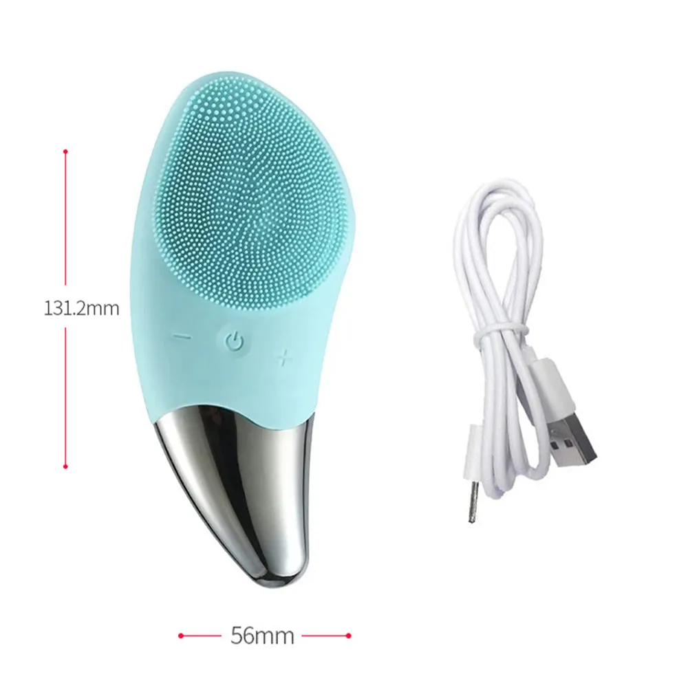 Electric Silicon Waterproof Facial Cleansing Brush and Massager - USB Rechargeable