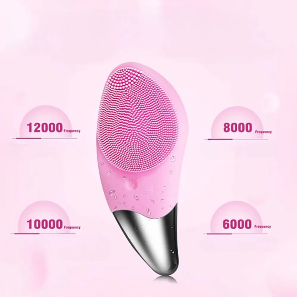 Electric Silicon Waterproof Facial Cleansing Brush and Massager - USB Rechargeable