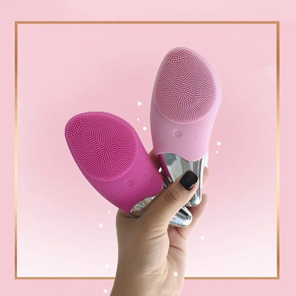 Electric Silicon Waterproof Facial Cleansing Brush and Massager - USB Rechargeable