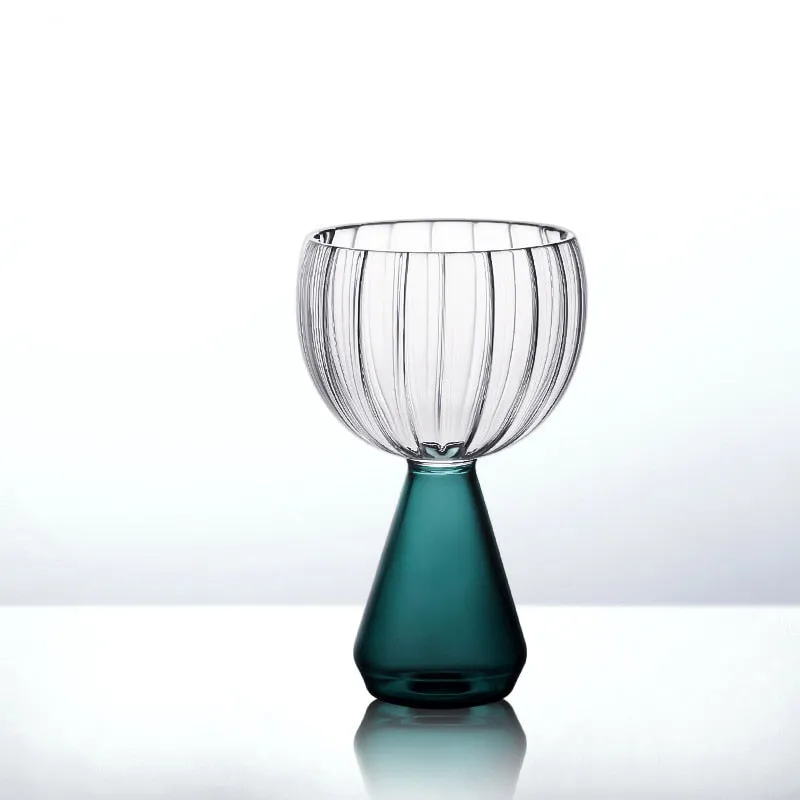 Emerald Cut Ripple Glass Cups