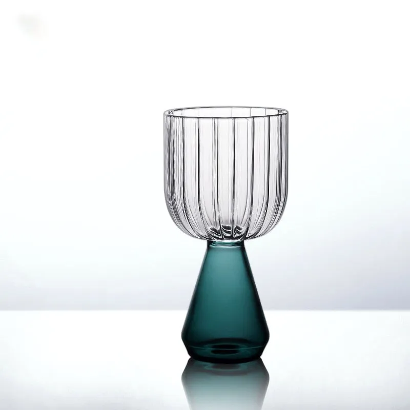 Emerald Cut Ripple Glass Cups