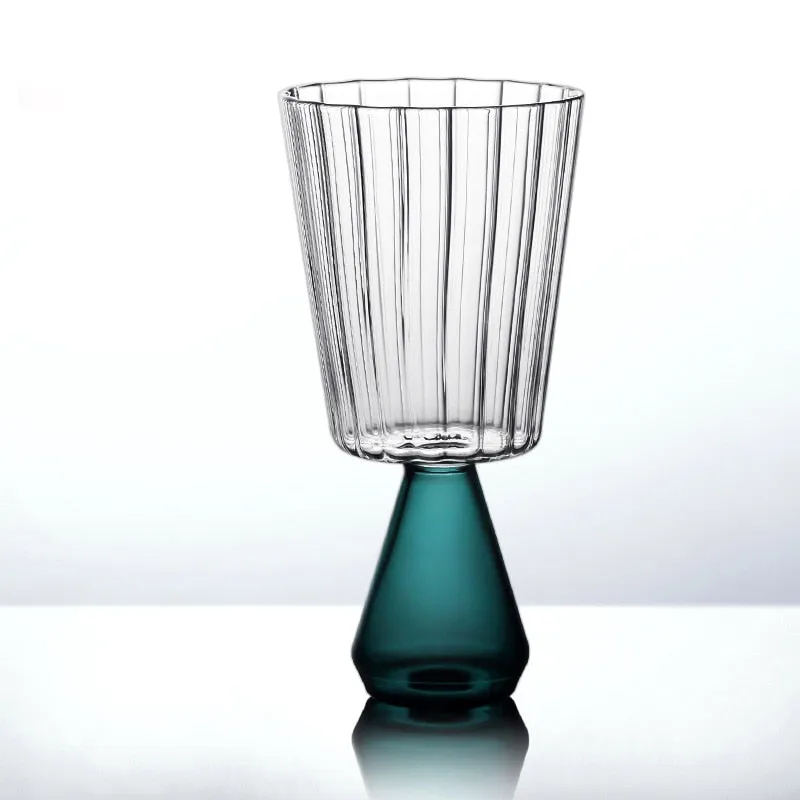 Emerald Cut Ripple Glass Cups