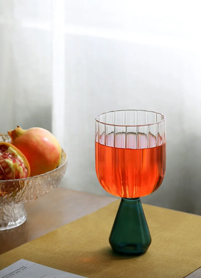 Emerald Cut Ripple Glass Cups