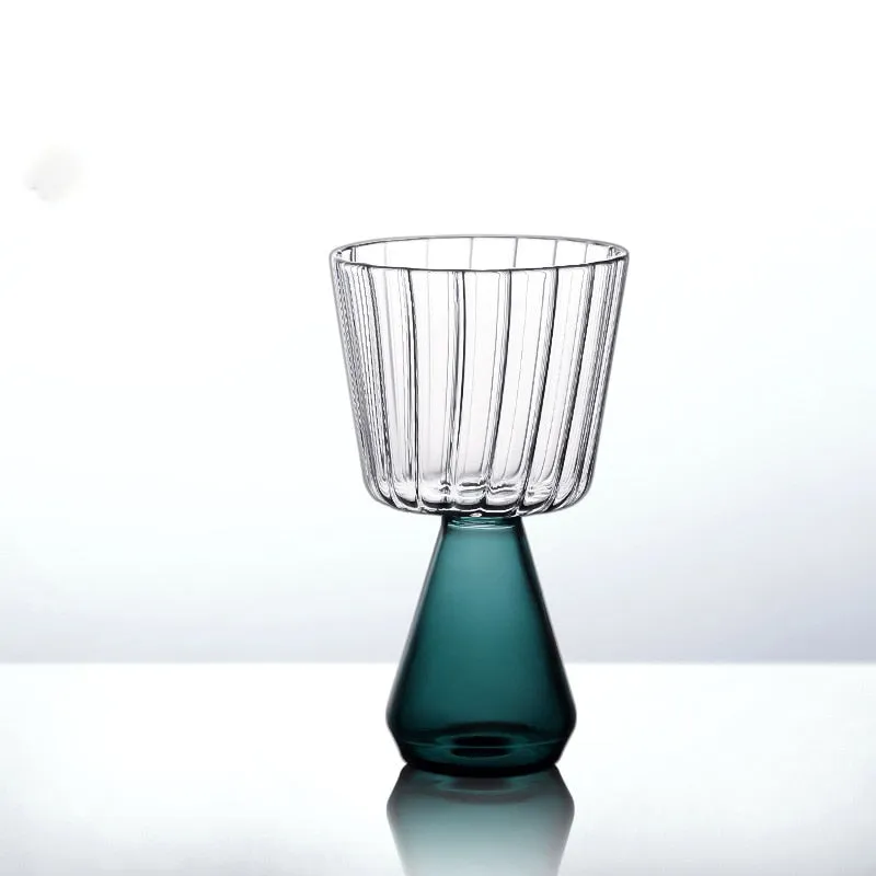 Emerald Cut Ripple Glass Cups