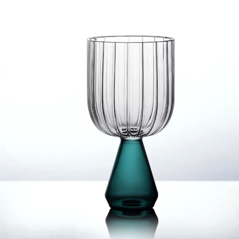 Emerald Cut Ripple Glass Cups