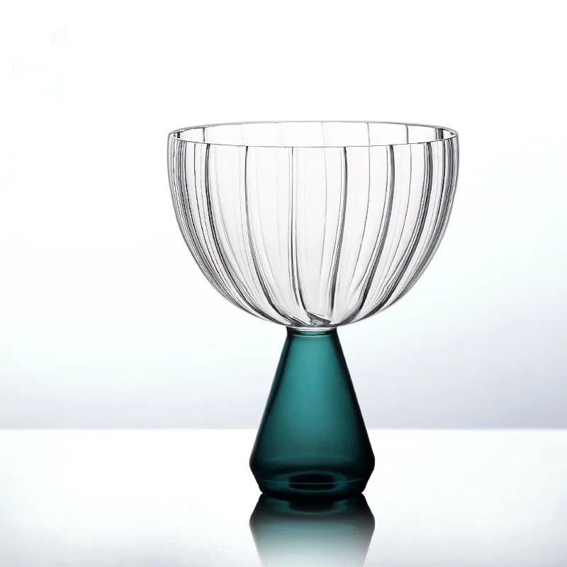 Emerald Cut Ripple Glass Cups