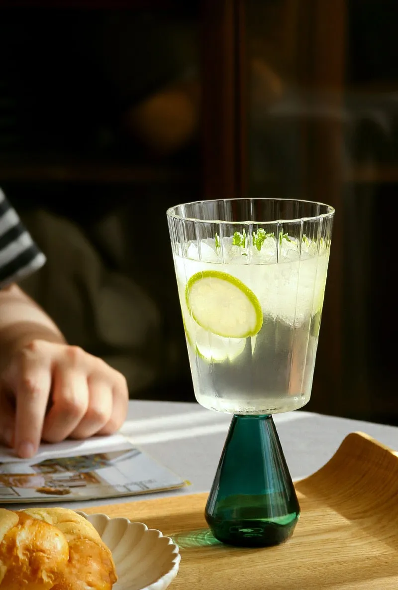 Emerald Cut Ripple Glass Cups