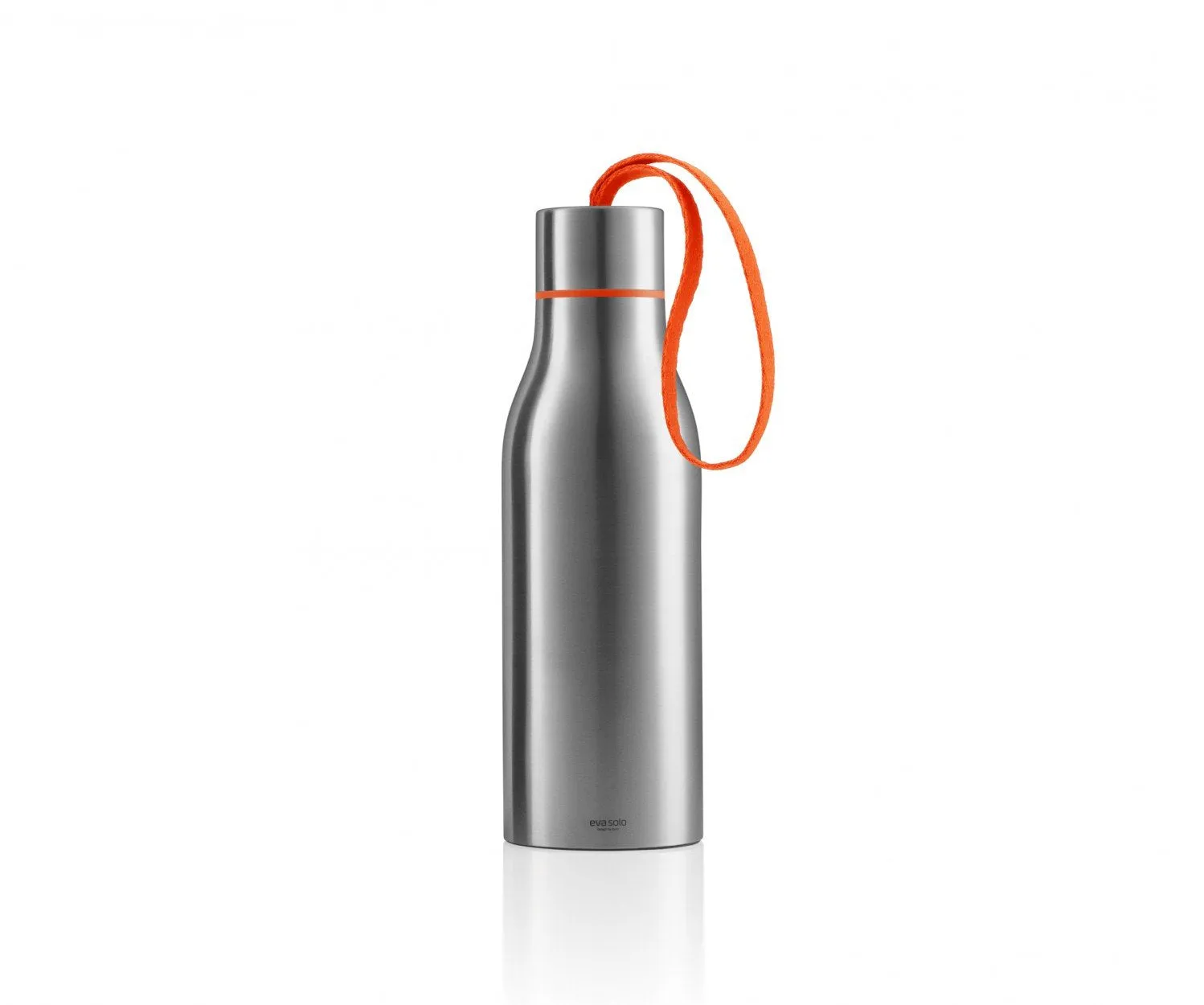 Eva Solo Thermo Bottle with Strap Brushed Stainless Steel 1 2-liter Orange Strap