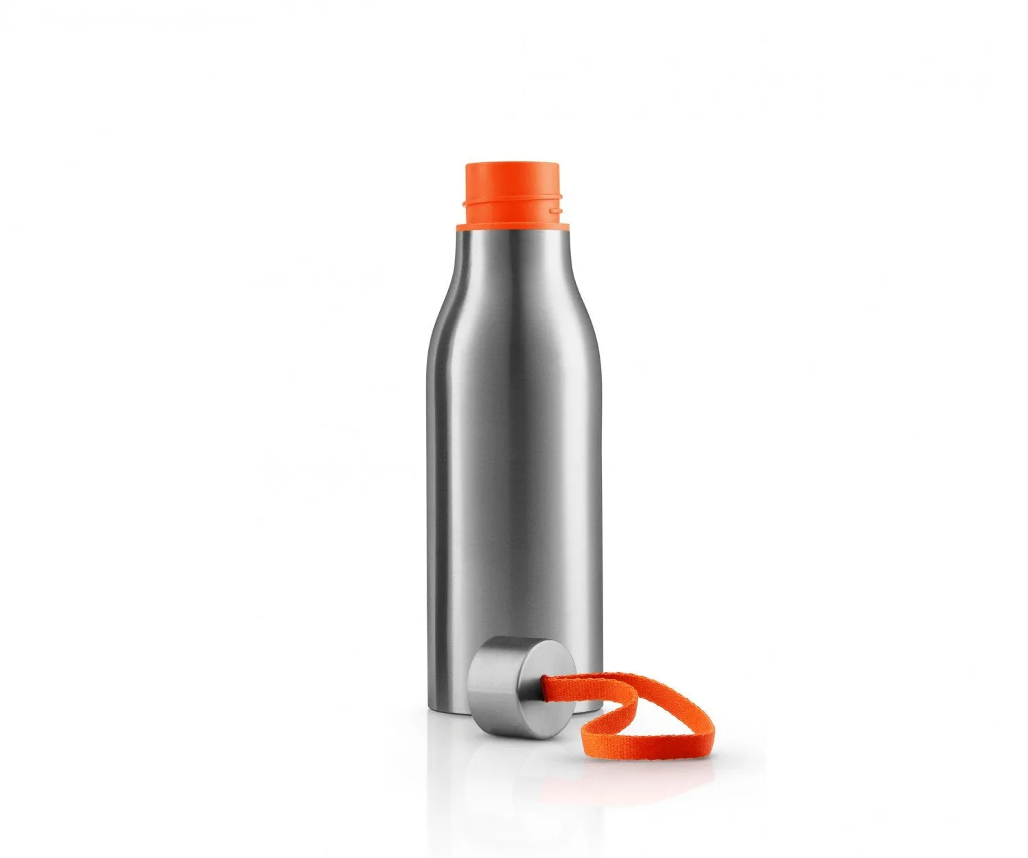 Eva Solo Thermo Bottle with Strap Brushed Stainless Steel 1 2-liter Orange Strap