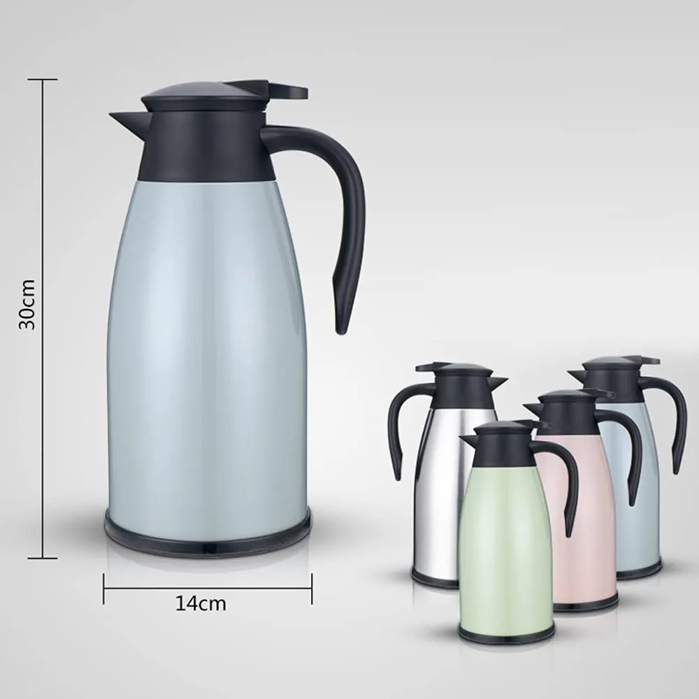 EXCLUZO Stainless Steel Insulation Bottle Double Walled Vacuum 2L Keep Heat Cold for Beverage Tea Coffee Water