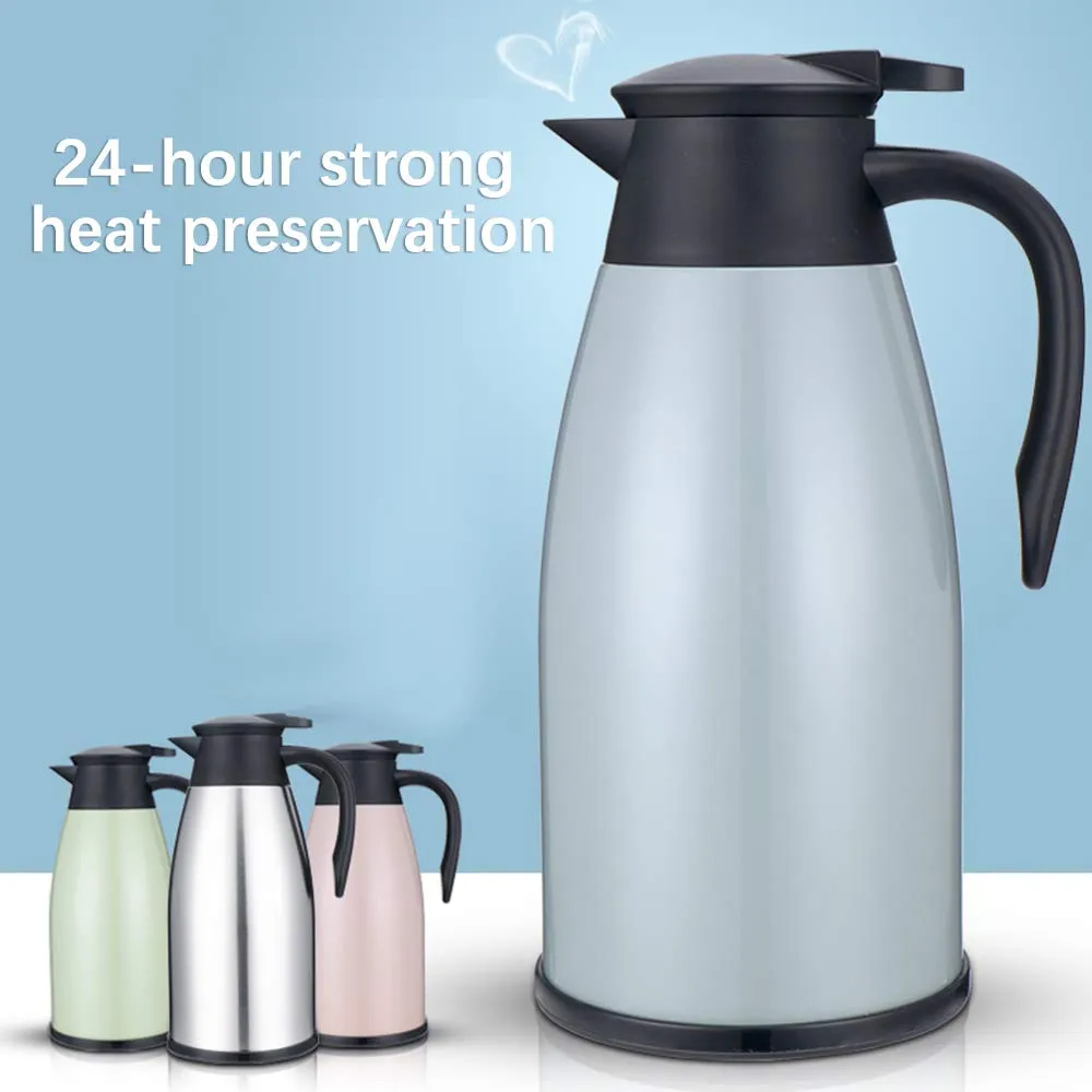 EXCLUZO Stainless Steel Insulation Bottle Double Walled Vacuum 2L Keep Heat Cold for Beverage Tea Coffee Water