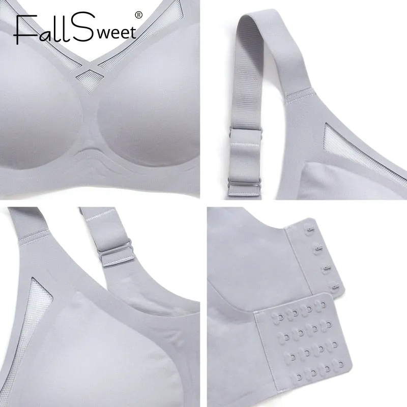 FallSweet Seamless Bras  for Women Comfort Wireless Bra Lightly Lined  Bralette with Removable Pad L to 3XL