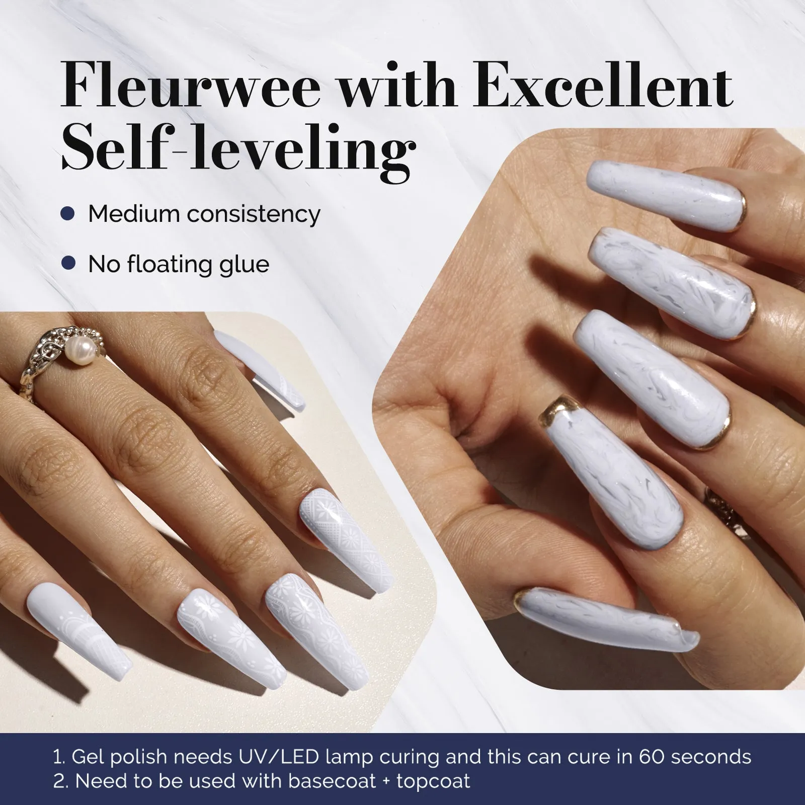 Fleurwee Gel Nail Polish Plant-based 0.5 fl oz/15ml - P50 Daisy-White