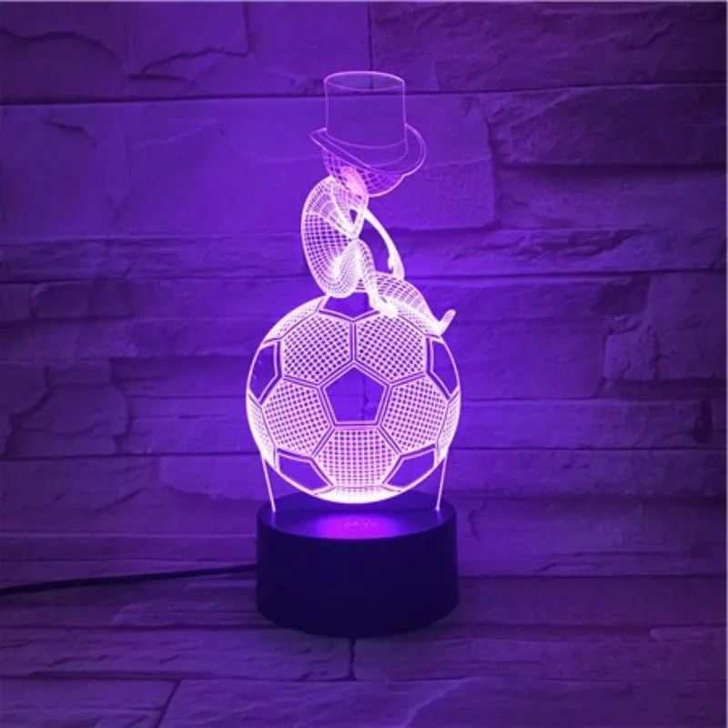 Football ,Soccer Kid 3D lamp 1/3/7/16 colors available for Football Fans