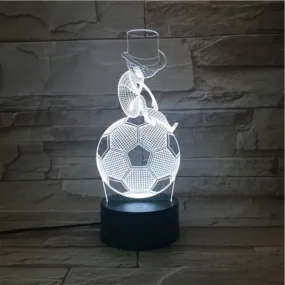 Football ,Soccer Kid 3D lamp 1/3/7/16 colors available for Football Fans