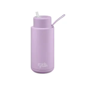 Frank Green Ceramic Reusable Bottle With Straw Lid 1000ml/34oz - Lilac Haze