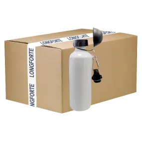 FULL CARTON - Water Bottles - COLOURED Two Lids (BLACK) - 600ml