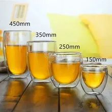 Funki Buys | Cups | Glass Double Wall High Borosilicate Glass Mug Sets