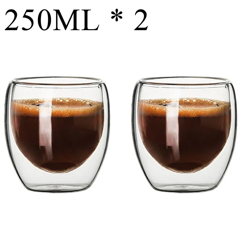 Funki Buys | Cups | Glass Double Wall High Borosilicate Glass Mug Sets