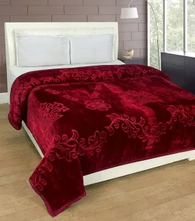 Global Home Microfibre 500 TC Blanket (Maroon_Double)