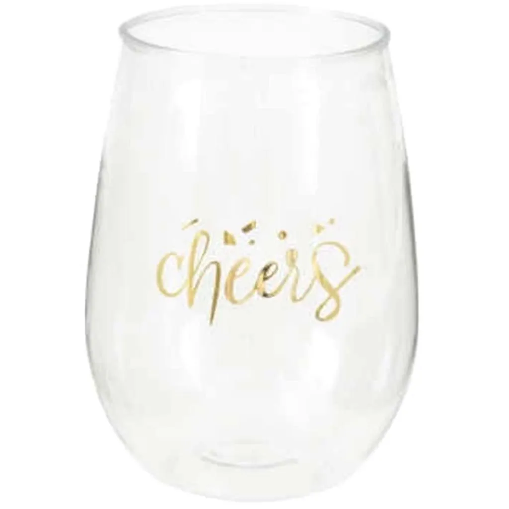 Gold Stemless Wine Glass 15oz