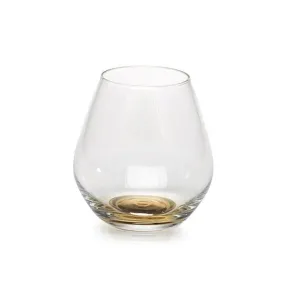 Golden Base Stemless Wine Glasses Set of 4