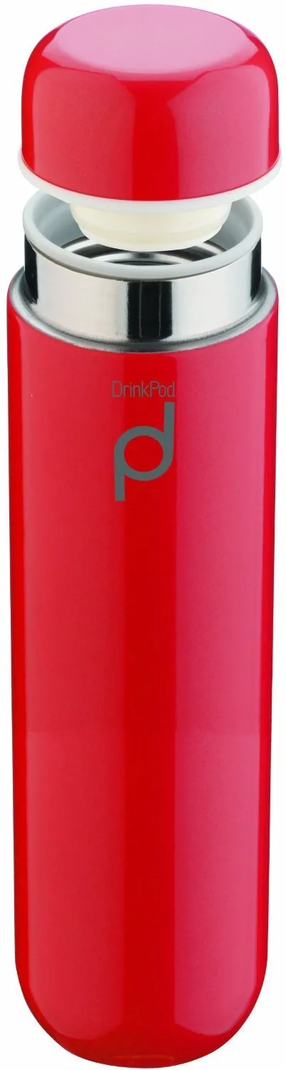 Grunwerg 300ml Drinkpod Stainless Steel Vacuum Flask Flame Red