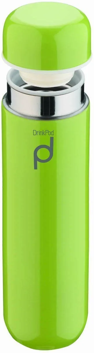 Grunwerg 300ml Drinkpod Stainless Steel Vacuum Flask Zest Green