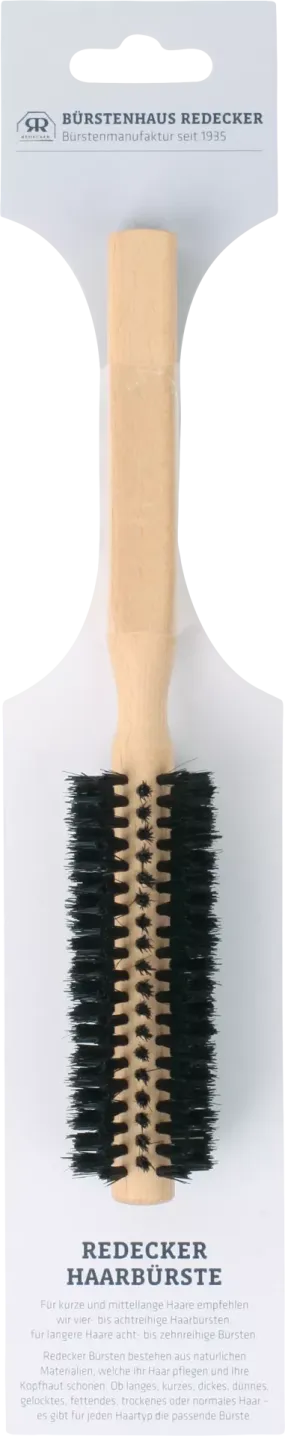 Hairbrush round boar hair bristles