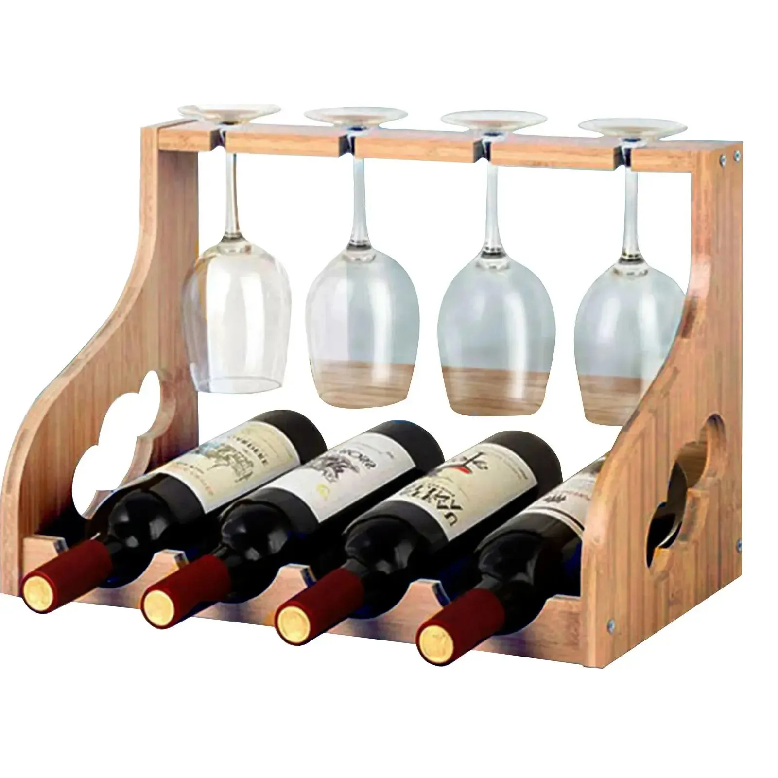 High-Quality Wooden Wine Glass Rack – Stylish Free-Standing Holder