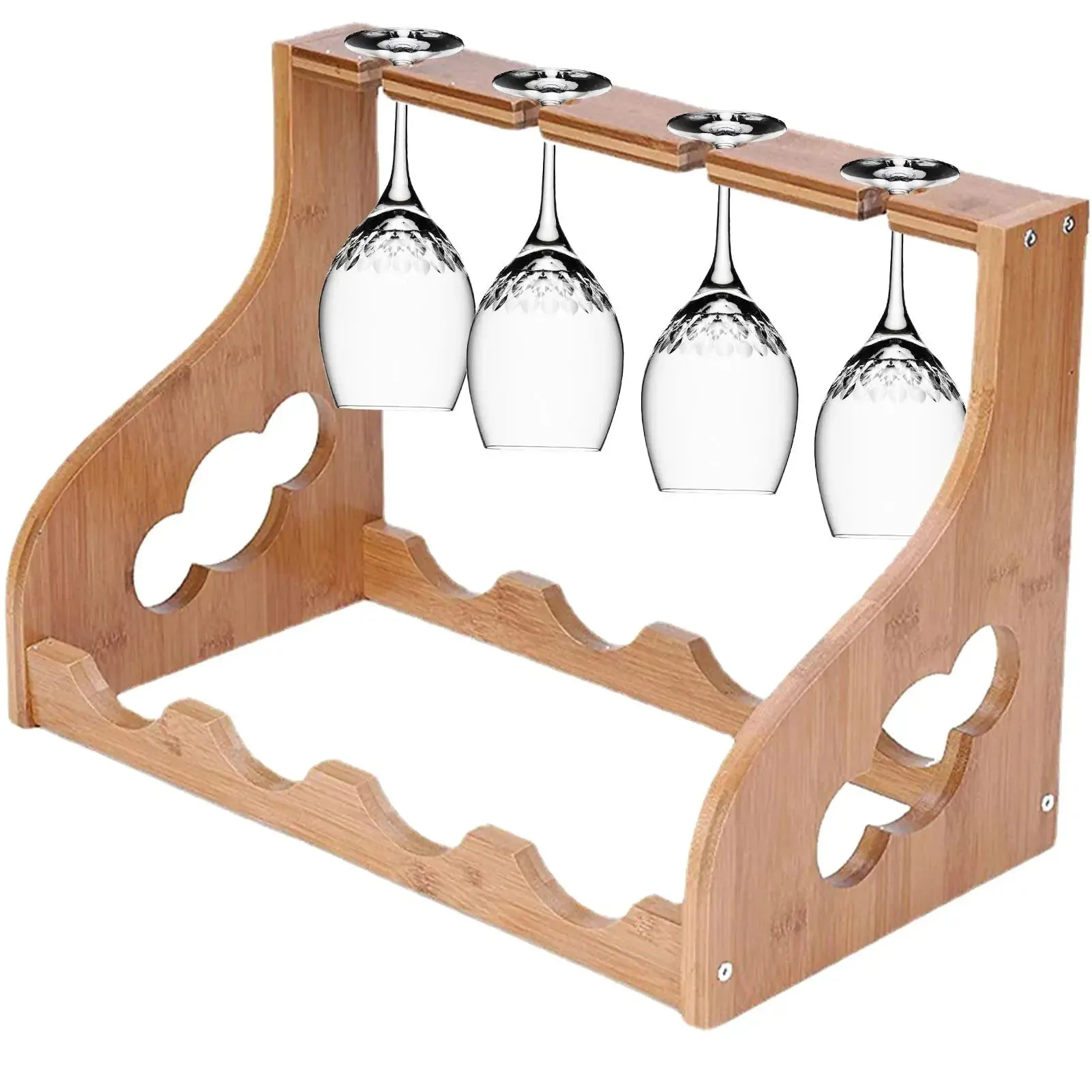 High-Quality Wooden Wine Glass Rack – Stylish Free-Standing Holder