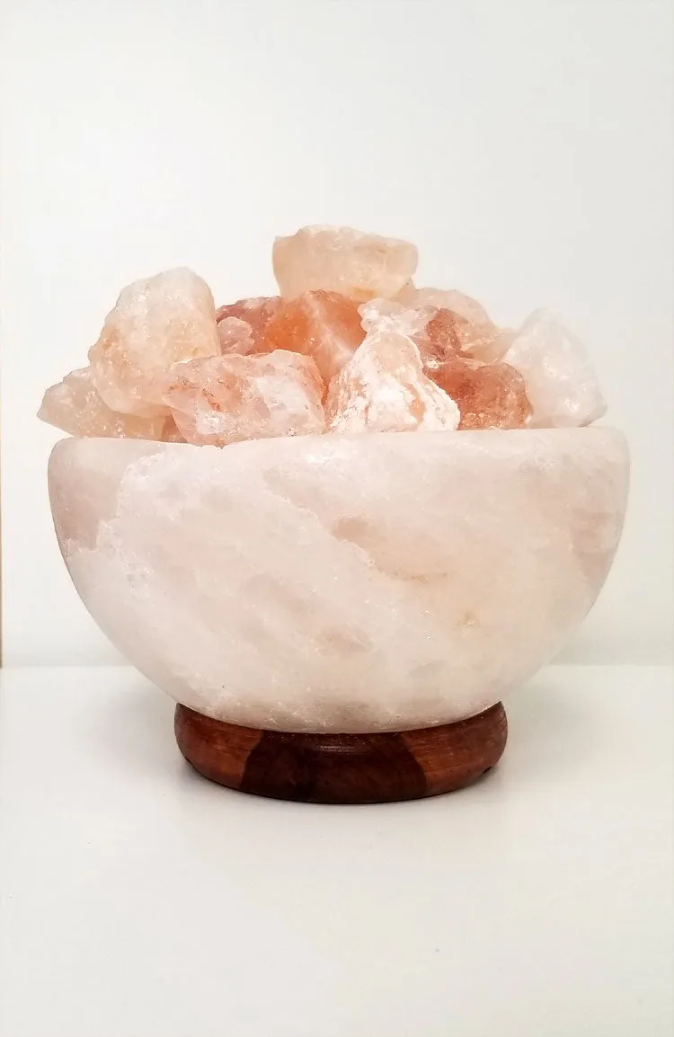 Himalayan Salt Lamp ~ Carved 8" Firebowl