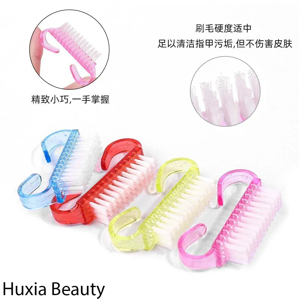 Huxia Beauty Pack Of 2 Multi Color Fingernail Toenail Brush, Nail Brush & Nail Scrubbing