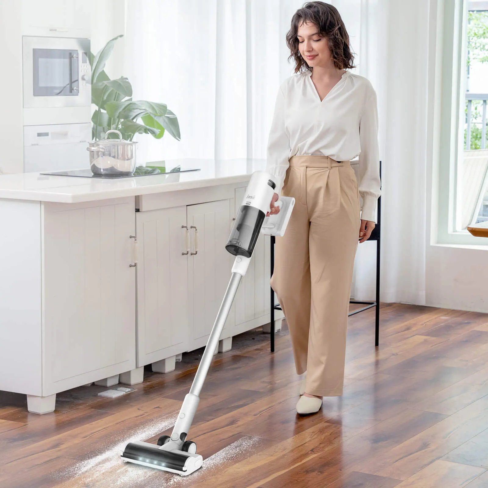 INSE V120 Cordless Vacuum For Hard Floors with 33Kpa Powerful Suction