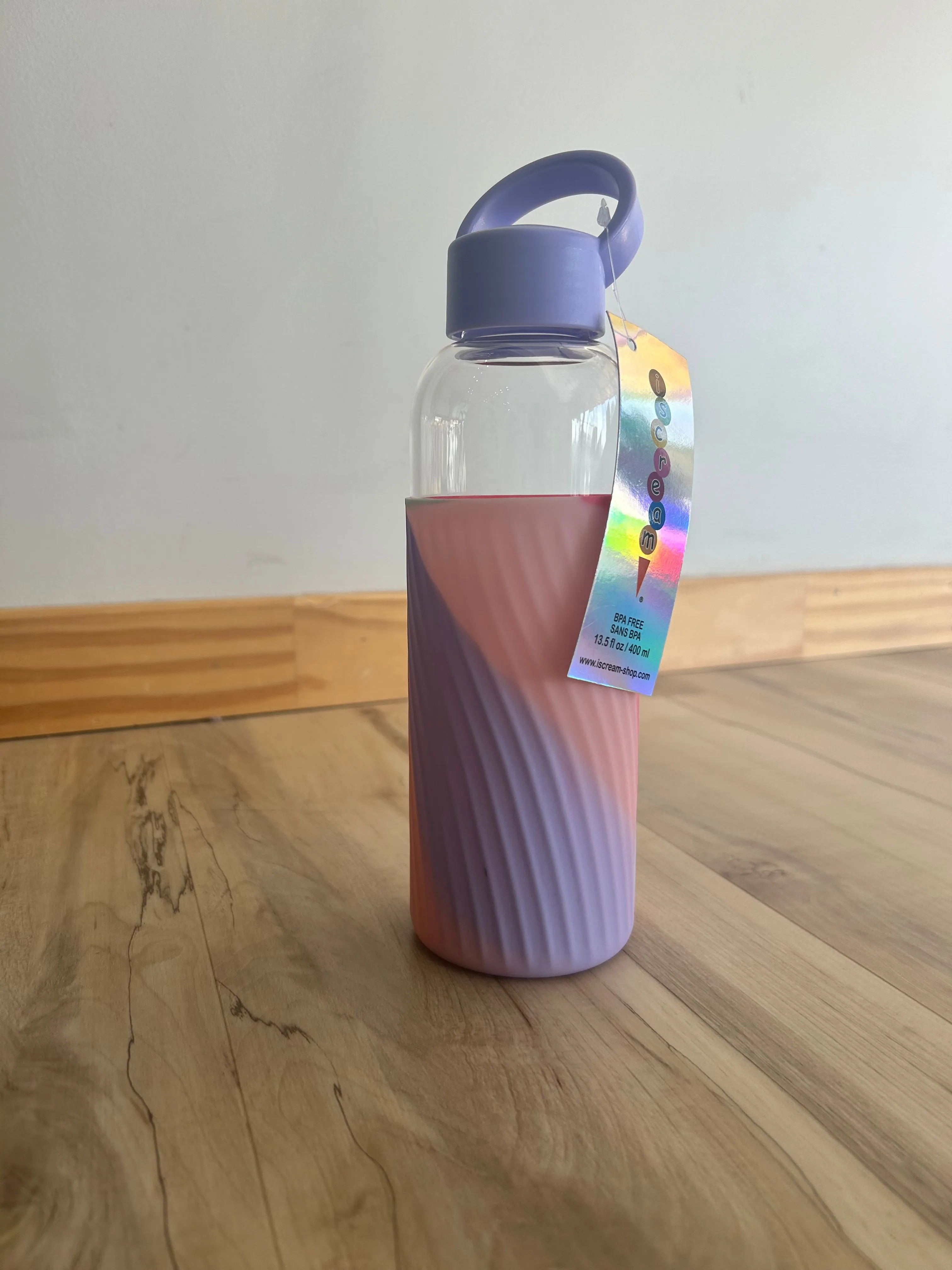 ISCREAM TIE DYE GLASS WATER BOTTLE