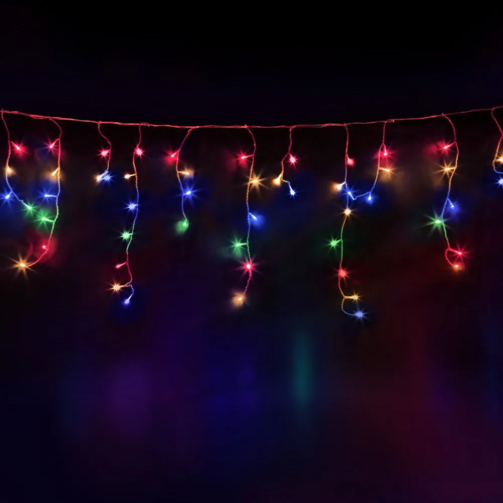 Jingle Jollys 500 LED Solar Powered Christmas Icicle Lights 20M Outdoor Fairy String Party Multicolour