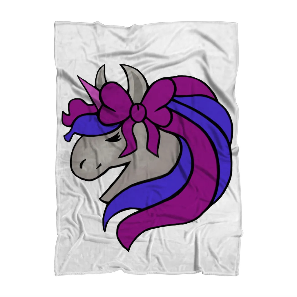 JohnsonKelly_UnicornHead2 Sublimation Throw Blanket