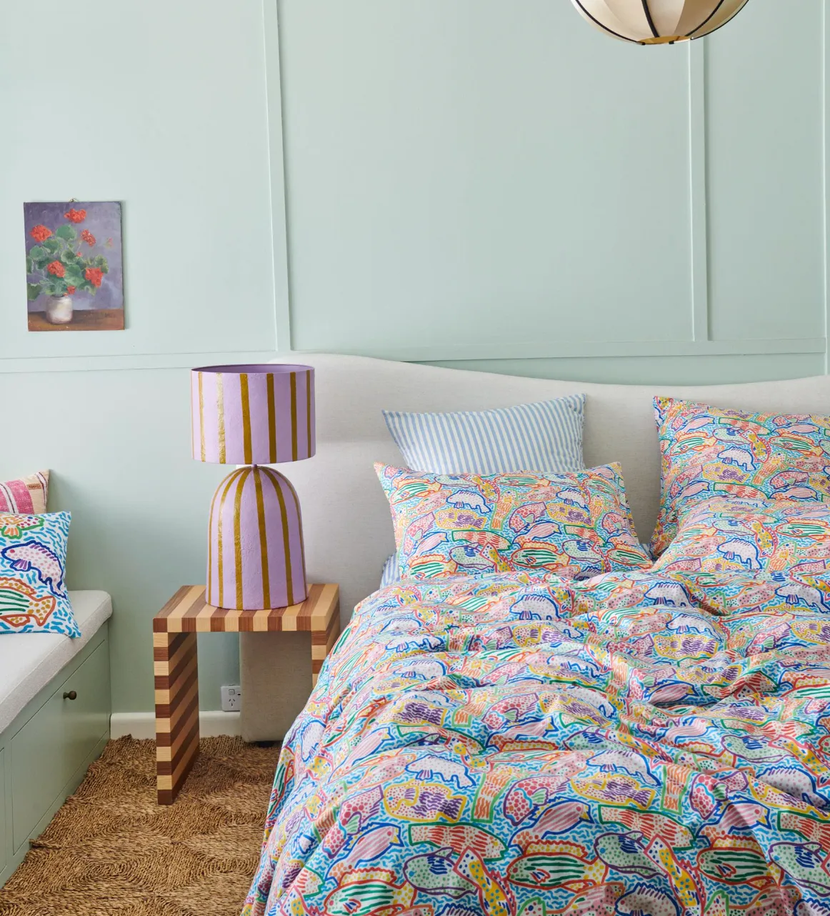 Kip & Co x Ken Done Rainbow Fish Organic Cotton European Pillowcases