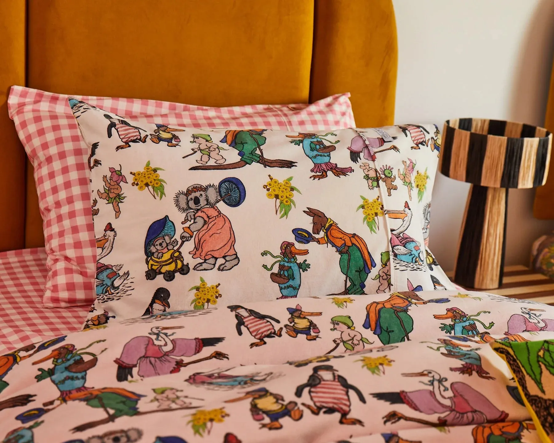 Kip & Co x May Gibbs Out and About Flannelette Pillowcase