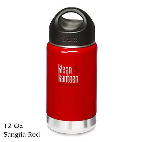 Klean Kanteen Insulated Stainless-Steel Wide-Mouth Bottle with Loop-Top Cap - 12 fl. oz.