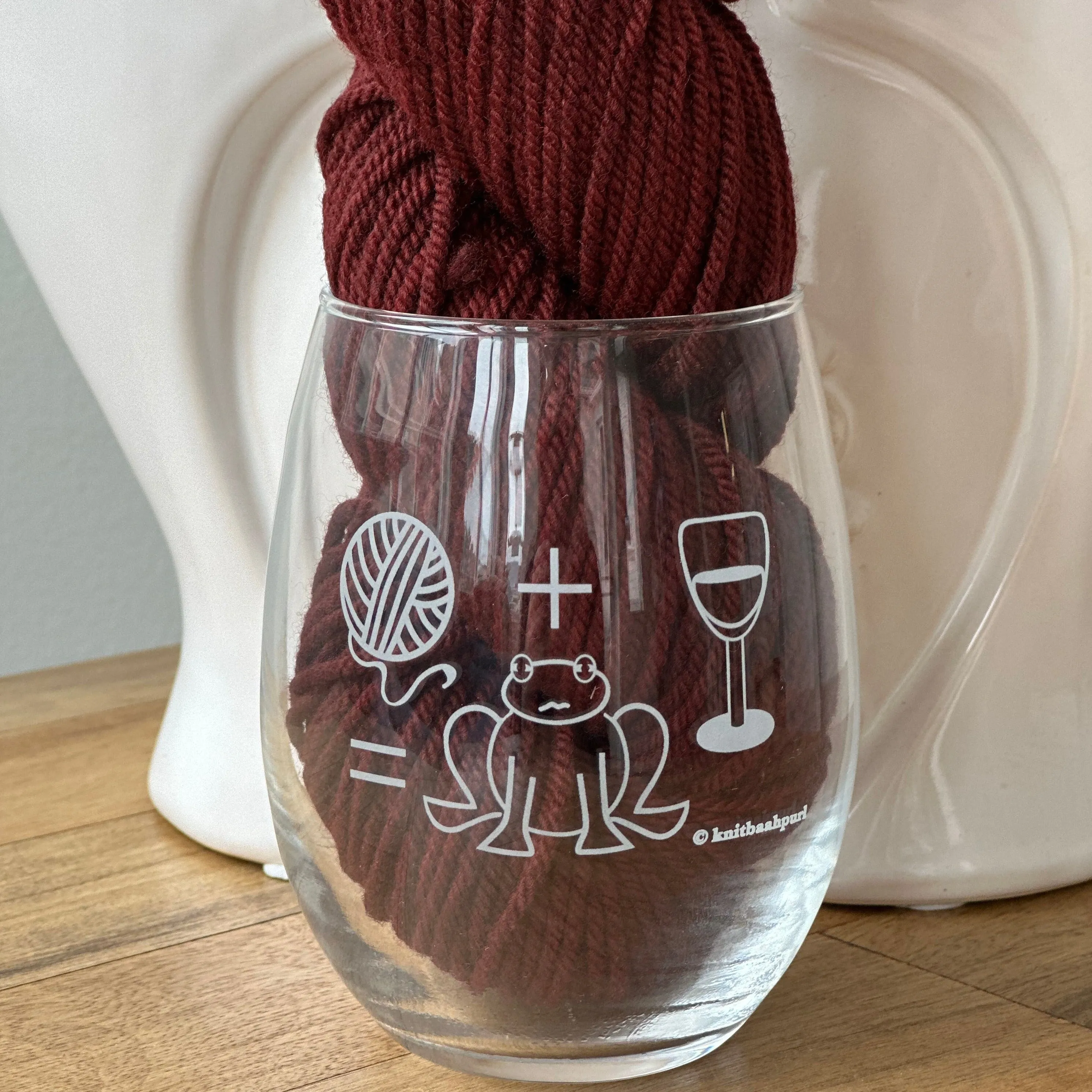 KnitBaahPurl Stemless Wine Glass