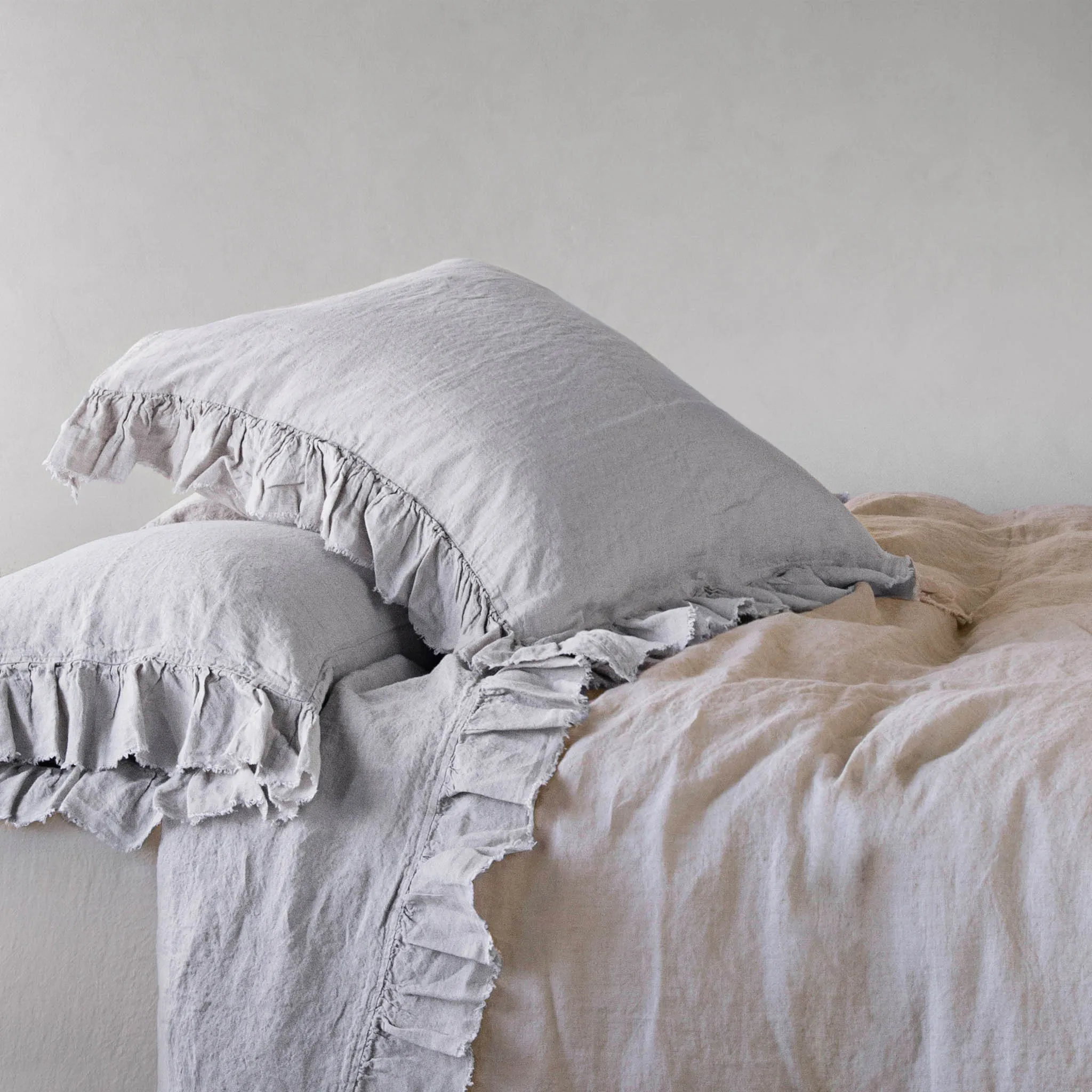 Kristine European Linen Pillowcase - Fog