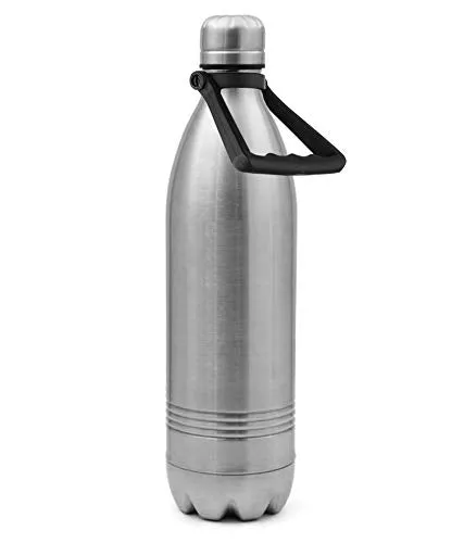 Kuber Industries Stainless Steel Water Bottle with Handle for Hot and Cold Water 1500 ML (Silver) -CTLTC12734