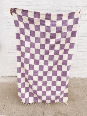 Laguna Heavyweight Checker Throw - Lavender