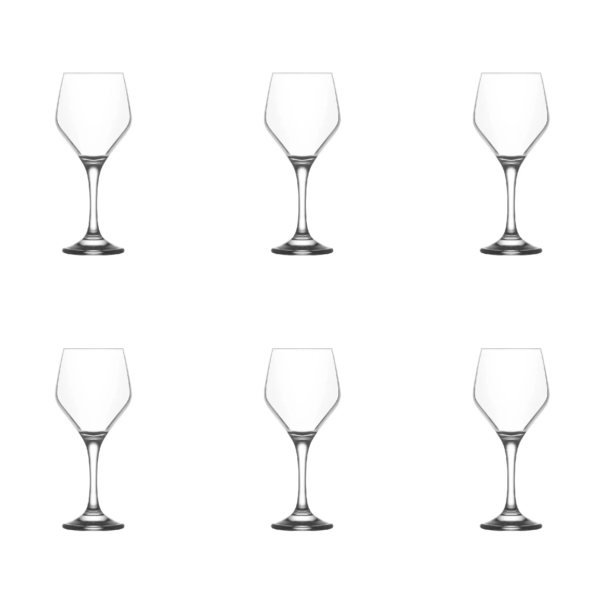 Lav Ella Stemmed Wine Glass Set, 6 Pcs, 11.25 Oz (330 cc)