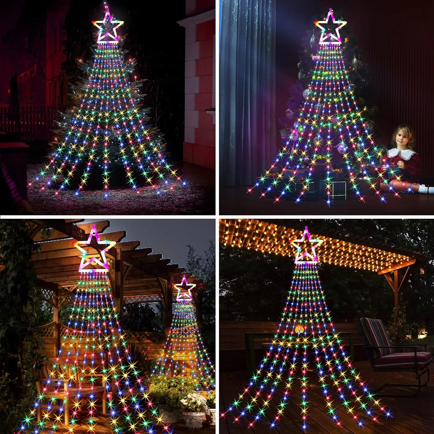 LED Christmas Tree Lights with Star